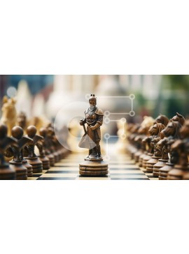 Intra Συλλεκτικό Ξύλινο Παζλ Plywood  4mm - Ξύλινη σκακιέρα με φιγούρες που παίζουν ένα παιχνίδι Σε Ξύλινο Κουτί - Διαστάσεις Puzzle: 10x10 cm – 25 κομμάτια