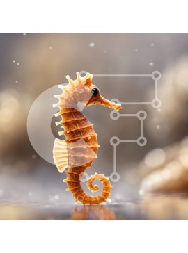 Intra Συλλεκτικό Ξύλινο Παζλ Plywood  4mm - Μικρός πήλινος ιππόκαμπος που κολυμπά σε καθαρά νερά Σε Ξύλινο Κουτί - Διαστάσεις: 10x10 cm – 25 κομμάτια