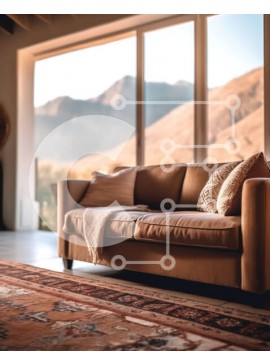 Intra Συλλεκτικό Ξύλινο Παζλ Plywood  4mm - Άνετο σαλόνι με εκπληκτική θέα στο βουνό Σε Ξύλινο Κουτί - Διαστάσεις Puzzle: 10x10 cm – 25 κομμάτια