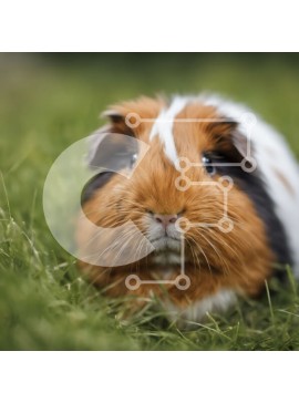 Intra Συλλεκτικό Ξύλινο Παζλ Plywood  4mm - Μικρό ινδικό χοιρίδιο σε ένα χωράφι με πράσινο γρασίδι Σε Ξύλινο Κουτί - Διαστάσεις: 10x10 cm – 25 κομμάτια