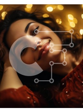 Intra Συλλεκτικό Ξύλινο Παζλ Plywood  4mm - Νεαρή γυναίκα που ποζάρει μπροστά από το φωτισμένο φόντο Σε Ξύλινο Κουτί - Διαστάσεις Puzzle: 10x10 cm – 25 κομμάτια