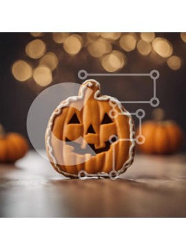 Σετ των 2 Intra Συλλεκτικό Ξύλινο Παζλ Plywood  4mm - Μπισκότο σε σχήμα κολοκύθας με μικρές κολοκύθες Σε Ξύλινο Κουτί - Διαστάσεις: 10x10 cm – 25 κομμάτια