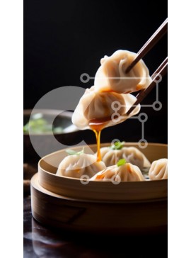 Intra Συλλεκτικό Ξύλινο Παζλ Plywood  4mm - Παραδοσιακά κινέζικα ζυμαρικά με ξυλάκια και σάλτσα Σε Ξύλινο Κουτί - Διαστάσεις: 10x10 cm – 25 κομμάτια