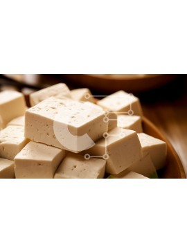 Σετ των 2 Intra Συλλεκτικό Ξύλινο Παζλ Plywood  4mm - Φρεσκοκομμένο τόφου σε φυσικό ξύλινο μπολ και τραπέζι Σε Ξύλινο Κουτί - Διαστάσεις: 10x10 cm – 25 κομμάτια