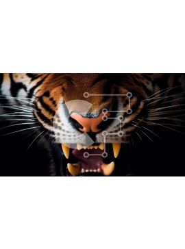 Intra Συλλεκτικό Ξύλινο Παζλ Plywood  4mm - Γκρο πλαν Τίγρης με ανοιχτό στόμα Σε Ξύλινο Κουτί - Διαστάσεις: 10x10 cm – 25 κομμάτια
