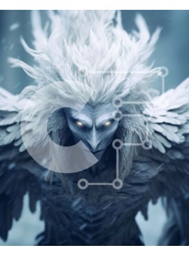 Σετ των 2 Intra Συλλεκτικό Ξύλινο Παζλ Plywood  4mm - Εκπληκτική φωτογραφία ενός μυθικού πλάσματος με διαπεραστικά μπλε μάτια Σε Ξύλινο Κουτί - Διαστάσεις: 10x10 cm – 25 κομμάτια