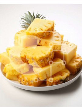 Σετ των 2 Intra Συλλεκτικό Ξύλινο Παζλ Plywood  4mm - Φρέσκοι και ζουμεροί ανανάδες σε φέτες σε ένα πιάτο Σε Ξύλινο Κουτί - Διαστάσεις: 10x10 cm – 25 κομμάτια