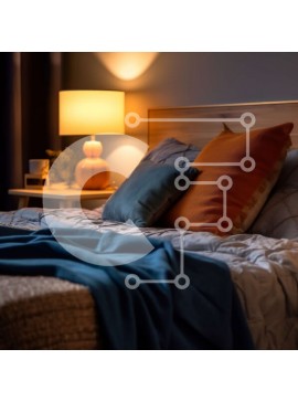 Intra Συλλεκτικό Ξύλινο Παζλ Plywood  4mm - Άνετο και άνετο υπνοδωμάτιο με κρεβάτι, κομοδίνο και φωτιστικά Σε Ξύλινο Κουτί - Διαστάσεις Puzzle: 10x10 cm – 25 κομμάτια