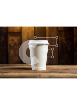 Intra Συλλεκτικό Ξύλινο Παζλ Plywood  4mm - Φλιτζάνι καφέ από Λευκή Βίβλο σε ξύλινο τραπέζι Σε Ξύλινο Κουτί - Διαστάσεις Puzzle: 10x10 cm – 25 κομμάτια