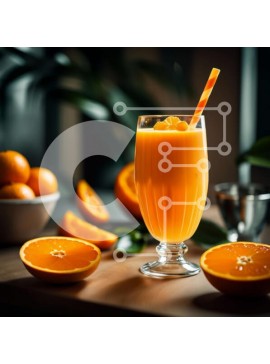 Σετ των 2 Intra Συλλεκτικό Ξύλινο Παζλ Plywood  4mm - Δροσιστικό ποτήρι χυμό πορτοκαλιού με φρέσκα πορτοκάλια Σε Ξύλινο Κουτί - Διαστάσεις: 10x10 cm – 25 κομμάτια