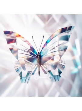 Intra Συλλεκτικό Ξύλινο Παζλ Plywood  4mm - Όμορφη εικόνα μιας πολύχρωμης πεταλούδας κατά την πτήση Σε Ξύλινο Κουτί - Διαστάσεις: 10x10 cm – 25 κομμάτια