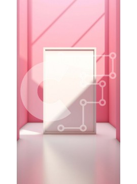 Intra Συλλεκτικό Ξύλινο Παζλ Plywood  4mm - Κενό δωμάτιο με κενό λευκό πλαίσιο σε ροζ τοίχο Σε Ξύλινο Κουτί - Διαστάσεις Puzzle: 10x10 cm – 25 κομμάτια