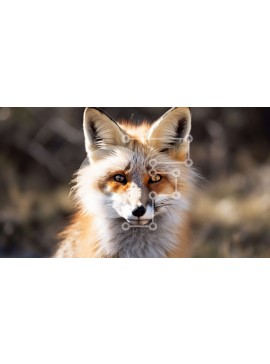 Intra Συλλεκτικό Ξύλινο Παζλ Plywood  4mm - Περίεργη κόκκινη αλεπού με φωτεινή πορτοκαλί γούνα Σε Ξύλινο Κουτί - Διαστάσεις: 10x10 cm – 25 κομμάτια