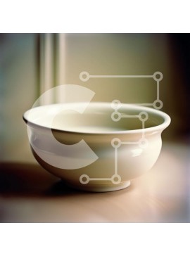 Intra Συλλεκτικό Ξύλινο Παζλ Plywood  4mm - Μινιμαλιστική εικόνα λευκού κεραμικού μπολ σε ξύλινο τραπέζι Σε Ξύλινο Κουτί - Διαστάσεις Puzzle: 10x10 cm – 25 κομμάτια