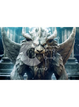 Intra Συλλεκτικό Ξύλινο Παζλ Plywood  4mm - Απόκοσμη εικόνα ενός δαιμονικού πλάσματος σε μια χιονισμένη βουνοκορφή Σε Ξύλινο Κουτί - Διαστάσεις Puzzle: 10x10 cm – 25 κομμάτια