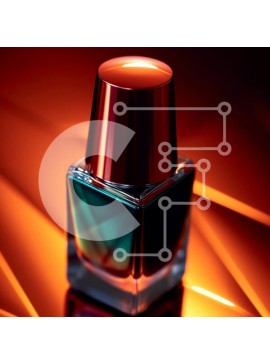 Σετ των 2 Intra Συλλεκτικό Ξύλινο Παζλ Plywood  4mm - Ζωντανό βερνίκι νυχιών στο τραπέζι με κόκκινο φόντο Σε Ξύλινο Κουτί - Διαστάσεις: 10x10 cm – 25 κομμάτια