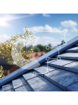 Intra Συλλεκτικό Ξύλινο Παζλ Plywood  4mm - Μπλε στέγη με έρπητα ζωστήρα Σε Ξύλινο Κουτί - Διαστάσεις Puzzle: 10x10 cm – 25 κομμάτια