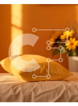 Intra Συλλεκτικό Ξύλινο Παζλ Plywood  4mm - Άνετο υπνοδωμάτιο με κίτρινο μαξιλάρι και ηλιοτρόπια Σε Ξύλινο Κουτί - Διαστάσεις Puzzle: 10x10 cm – 25 κομμάτια