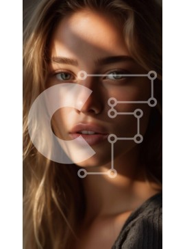 Intra Συλλεκτικό Ξύλινο Παζλ Plywood  4mm - Ουδέτερο πορτρέτο μιας ξανθιάς γυναίκας με μπλε μάτια Σε Ξύλινο Κουτί - Διαστάσεις Puzzle: 10x10 cm – 25 κομμάτια