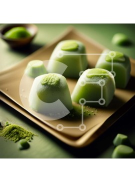 Σετ των 2 Intra Συλλεκτικό Ξύλινο Παζλ Plywood  4mm - Νόστιμα πράσινα κέικ με λευκό παγωμένο σε καφέ πιάτο Σε Ξύλινο Κουτί - Διαστάσεις: 10x10 cm – 25 κομμάτια