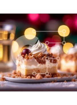 Σετ των 2 Intra Συλλεκτικό Ξύλινο Παζλ Plywood  4mm - Νόστιμο Cheesecake με κάλυμμα Cranberry και κρασί Σε Ξύλινο Κουτί - Διαστάσεις: 10x10 cm – 25 κομμάτια