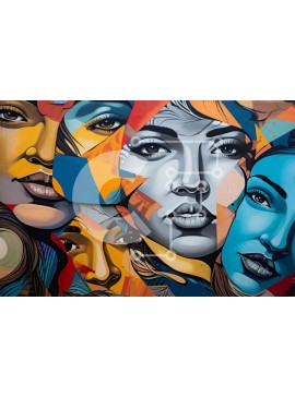 Intra Συλλεκτικό Ξύλινο Παζλ Plywood  4mm - Ζωντανή τοιχογραφία που απεικονίζει τη διαφορετικότητα και τη συμμετοχή Σε Ξύλινο Κουτί - Διαστάσεις Puzzle: 10x10 cm – 25 κομμάτια