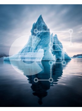 Σετ των 2 Intra Συλλεκτικό Ξύλινο Παζλ Plywood  4mm - Όμορφη εικόνα του μεγάλου παγόβουνου που επιπλέει στον ωκεανό στο ηλιοβασίλεμα Σε Ξύλινο Κουτί - Διαστάσεις: 10x10 cm – 25 κομμάτια