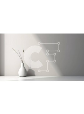 Intra Συλλεκτικό Ξύλινο Παζλ Plywood  4mm - Λευκό βάζο σε λευκό τραπέζι με πράσινο Σε Ξύλινο Κουτί - Διαστάσεις Puzzle: 10x10 cm – 25 κομμάτια