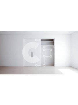 Intra Συλλεκτικό Ξύλινο Παζλ Plywood  4mm - Καθαρό και μινιμαλιστικό λευκό δωμάτιο με κλειστή πόρτα Σε Ξύλινο Κουτί - Διαστάσεις Puzzle: 10x10 cm – 25 κομμάτια