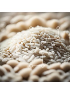 Σετ των 2 Intra Συλλεκτικό Ξύλινο Παζλ Plywood  4mm - Κοντινή εικόνα ενός σωρού από λευκό ρύζι Σε Ξύλινο Κουτί - Διαστάσεις: 10x10 cm – 25 κομμάτια