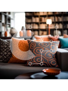 Intra Συλλεκτικό Ξύλινο Παζλ Plywood  4mm - Κομψό σαλόνι με γκρι καναπέ και πολύχρωμα μαξιλάρια Σε Ξύλινο Κουτί - Διαστάσεις Puzzle: 10x10 cm – 25 κομμάτια