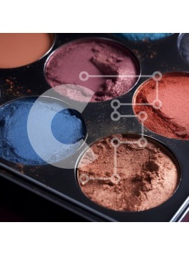 Σετ των 2 Intra Συλλεκτικό Ξύλινο Παζλ Plywood  4mm - Κοντινή όψη μιας παλέτας μακιγιάζ με μπλε, μωβ και πορτοκαλί σκιά ματιών Σε Ξύλινο Κουτί - Διαστάσεις: 10x10 cm – 25 κομμάτια