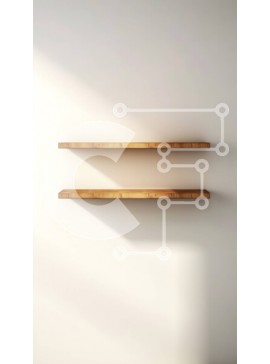 Intra Συλλεκτικό Ξύλινο Παζλ Plywood  4mm - Μινιμαλιστικά ξύλινα ράφια σε έναν καθαρό λευκό τοίχο Σε Ξύλινο Κουτί - Διαστάσεις Puzzle: 10x10 cm – 25 κομμάτια