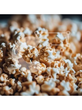 Σετ των 2 Intra Συλλεκτικό Ξύλινο Παζλ Plywood  4mm - Εύγευστο μπολ ποπ κορν κινηματογράφηση σε πρώτο πλάνο με λευκούς και κίτρινους πυρήνες Σε Ξύλινο Κουτί - Διαστάσεις: 10x10 cm – 25 κομμάτια