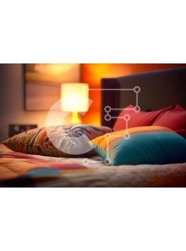 Intra Συλλεκτικό Ξύλινο Παζλ Plywood  4mm - Άνετο και πολύχρωμο υπνοδωμάτιο με θέα Σε Ξύλινο Κουτί - Διαστάσεις Puzzle: 10x10 cm – 25 κομμάτια