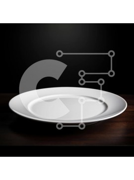 Σετ των 2 Intra Συλλεκτικό Ξύλινο Παζλ Plywood  4mm - Άδειο λευκό πιάτο σε σκούρο ξύλινο τραπέζι Σε Ξύλινο Κουτί - Διαστάσεις: 10x10 cm – 25 κομμάτια