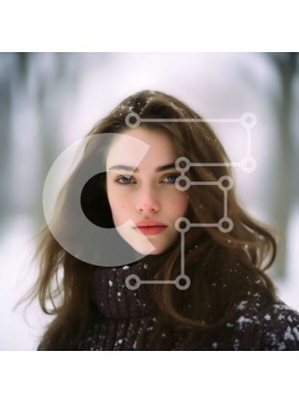 Intra Συλλεκτικό Ξύλινο Παζλ Plywood  4mm - Όμορφη εικόνα μιας νεαρής γυναίκας στο χιόνι Σε Ξύλινο Κουτί - Διαστάσεις Puzzle: 10x10 cm – 25 κομμάτια