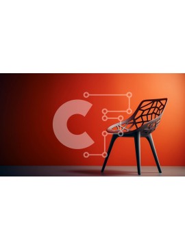 Intra Συλλεκτικό Ξύλινο Παζλ Plywood  4mm - Κομψή και κομψή μαύρη καρέκλα με γεωμετρικά σχέδια Σε Ξύλινο Κουτί - Διαστάσεις Puzzle: 10x10 cm – 25 κομμάτια