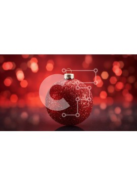 Intra Συλλεκτικό Ξύλινο Παζλ Plywood  4mm - Κόκκινη γκλίτερ μπάλα σε φωτισμένο φόντο Σε Ξύλινο Κουτί - Διαστάσεις Puzzle: 10x10 cm – 25 κομμάτια