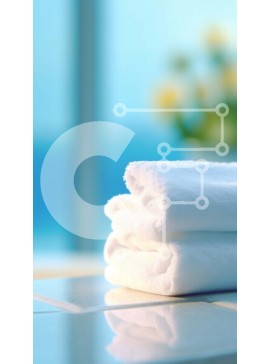 Intra Συλλεκτικό Ξύλινο Παζλ Plywood  4mm - Κοντινό πλάνο με όμορφα διπλωμένη λευκή πετσέτα στον πάγκο του μπάνιου Σε Ξύλινο Κουτί - Διαστάσεις Puzzle: 10x10 cm – 25 κομμάτια