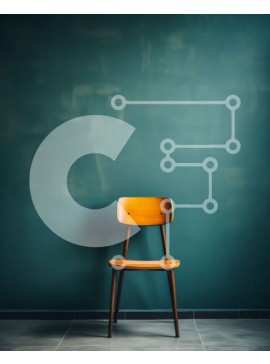 Intra Συλλεκτικό Ξύλινο Παζλ Plywood  4mm - Ξύλινη καρέκλα μπροστά από τον πράσινο τοίχο από μαυροπίνακα Σε Ξύλινο Κουτί - Διαστάσεις Puzzle: 10x10 cm – 25 κομμάτια