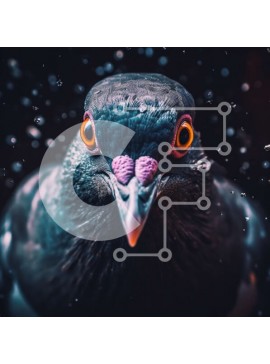 Intra Συλλεκτικό Ξύλινο Παζλ Plywood  4mm - Έντονη και εστιασμένη κοντινή λήψη του προσώπου του περιστεριού Σε Ξύλινο Κουτί - Διαστάσεις: 10x10 cm – 25 κομμάτια