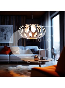 Intra Συλλεκτικό Ξύλινο Παζλ Plywood  4mm - Κομψό μοντέρνο σαλόνι με φυσικό φως και λευκό δερμάτινο καναπέ Σε Ξύλινο Κουτί - Διαστάσεις Puzzle: 10x10 cm – 25 κομμάτια