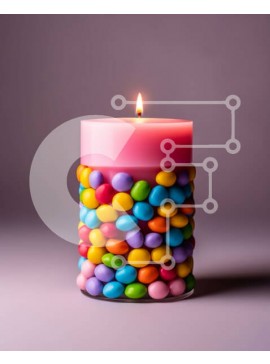 Σετ των 2 Intra Συλλεκτικό Ξύλινο Παζλ Plywood  4mm - Νόστιμη εικόνα ενός πολύχρωμου κέικ με ψεκασμούς Σε Ξύλινο Κουτί - Διαστάσεις: 10x10 cm – 25 κομμάτια