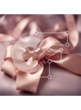 Σετ των 2 Intra Συλλεκτικό Ξύλινο Παζλ Plywood  4mm - Κοντινό πλάνο φιόγκου από ροζ κορδέλα με γυαλιστερό φινίρισμα Σε Ξύλινο Κουτί - Διαστάσεις: 10x10 cm – 25 κομμάτια