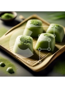 Σετ των 2 Intra Συλλεκτικό Ξύλινο Παζλ Plywood  4mm - Λαχταριστοί κύβοι σοκολάτας με γεύση Matcha σε δίσκο μπαμπού Σε Ξύλινο Κουτί - Διαστάσεις: 10x10 cm – 25 κομμάτια