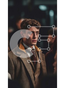 Intra Συλλεκτικό Ξύλινο Παζλ Plywood  4mm - Επιχειρηματίας στην πολυσύχναστη οδό κοιτάζοντας την απόσταση Σε Ξύλινο Κουτί - Διαστάσεις Puzzle: 10x10 cm – 25 κομμάτια