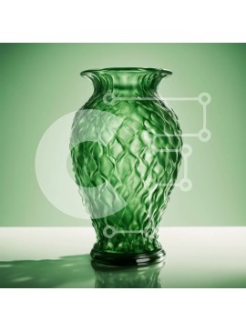 Intra Συλλεκτικό Ξύλινο Παζλ Plywood  4mm - Πράσινο Γυάλινο Βάζο με Μοναδικό Σχέδιο Σε Ξύλινο Κουτί - Διαστάσεις Puzzle: 10x10 cm – 25 κομμάτια