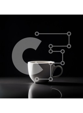 Σετ των 2 Intra Συλλεκτικό Ξύλινο Παζλ Plywood  4mm - Κομψό λευκό φλιτζάνι καφέ με αντανάκλαση σε μαύρη επιφάνεια Σε Ξύλινο Κουτί - Διαστάσεις: 10x10 cm – 25 κομμάτια