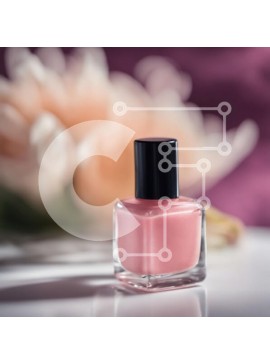 Σετ των 2 Intra Συλλεκτικό Ξύλινο Παζλ Plywood  4mm - Ροζ μπουκάλι βερνικιού νυχιών σε λευκή επιφάνεια με φόντο λουλούδι Σε Ξύλινο Κουτί - Διαστάσεις: 10x10 cm – 25 κομμάτια